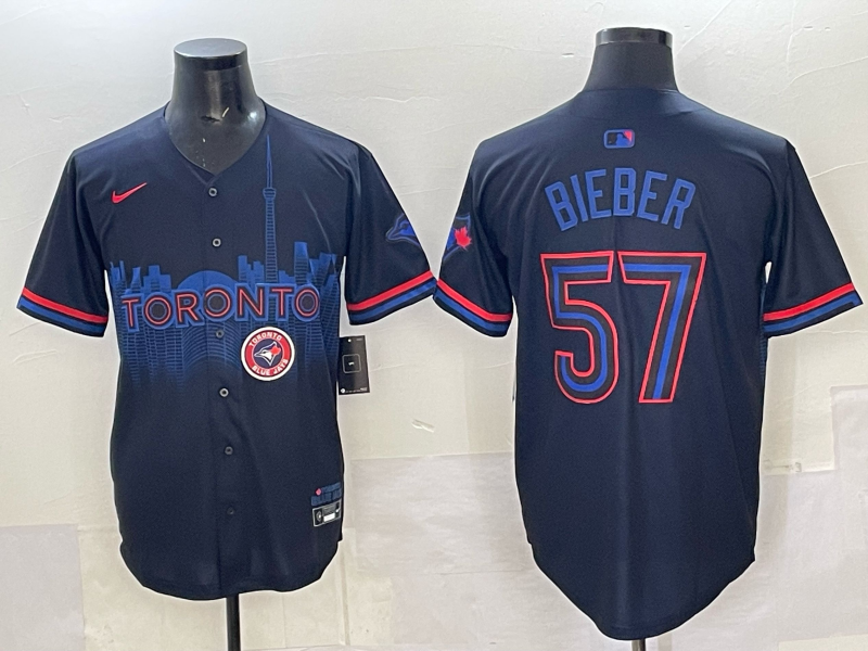 Men 2025 Toronto Blue Jays #57 Bieber Blue Nike MLB Jersey 001